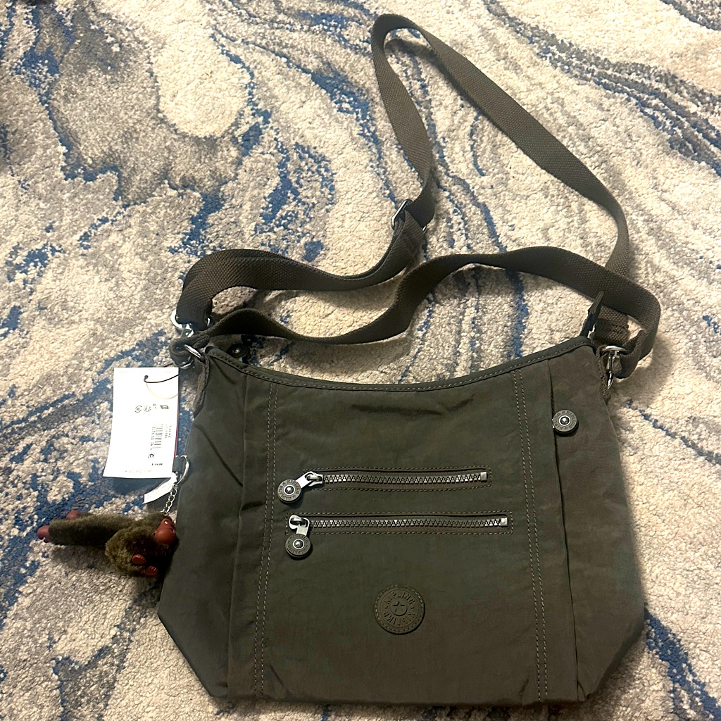 Kipling Olive Green Crossbody Shoulder Bag